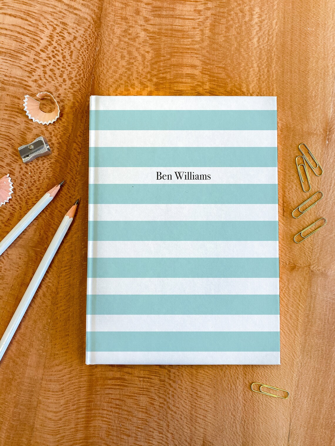 Personalised Stripe Hardback Notebook Etsy