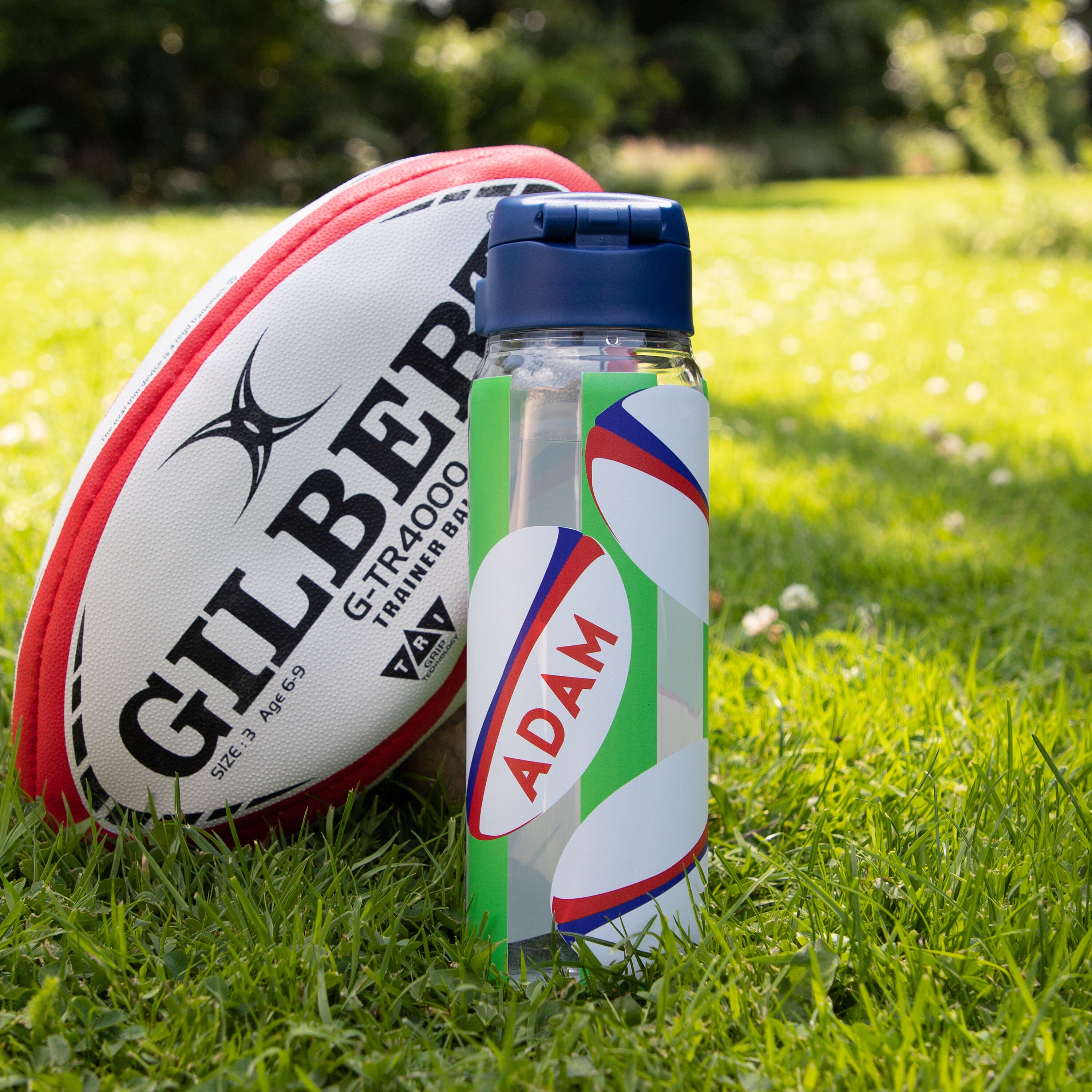 Personalised Rugby Water Bottle Etsy