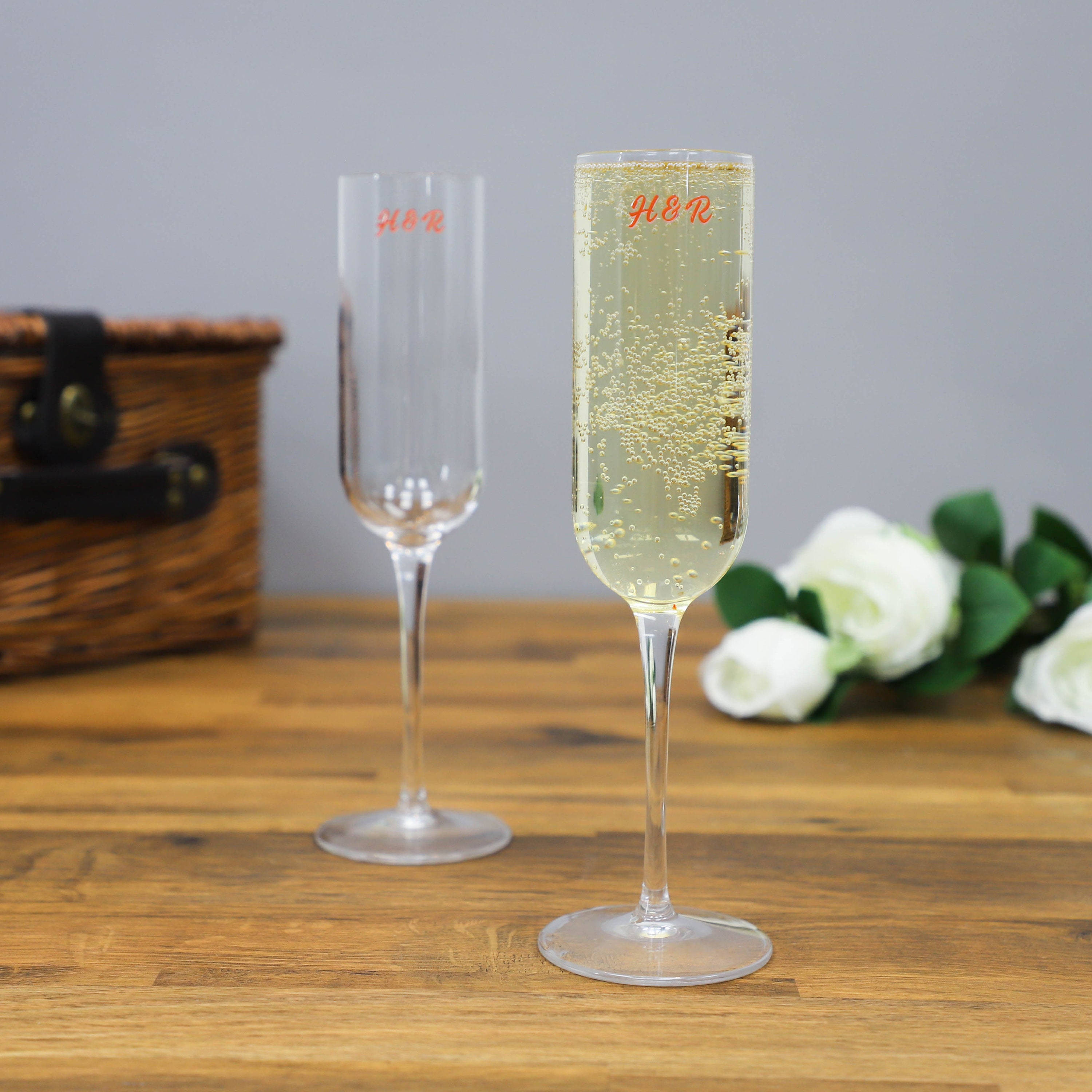 Champagne glasses on sale with initials