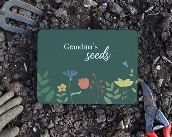 Personalised Traditional Floral Seed Tin | Garden Enthusiast Gift Idea | Metal Seed Storage Tin | Personalised Name Gardening Gift