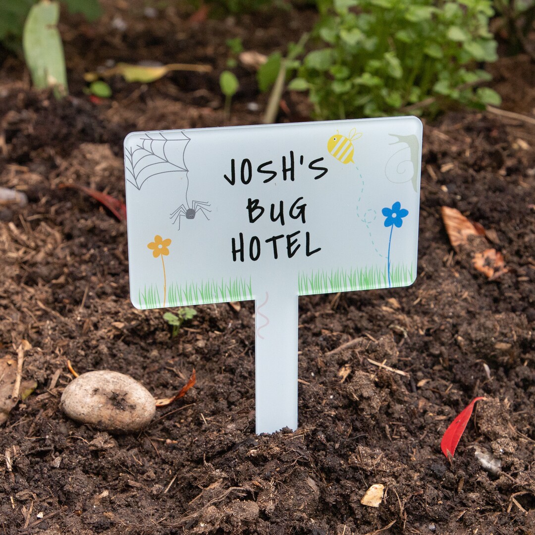 Personalised Acrylic Bug Hotel Garden Sign - Etsy UK