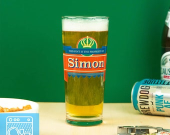 Personalised Craft Beer Label Printed Pint Glass