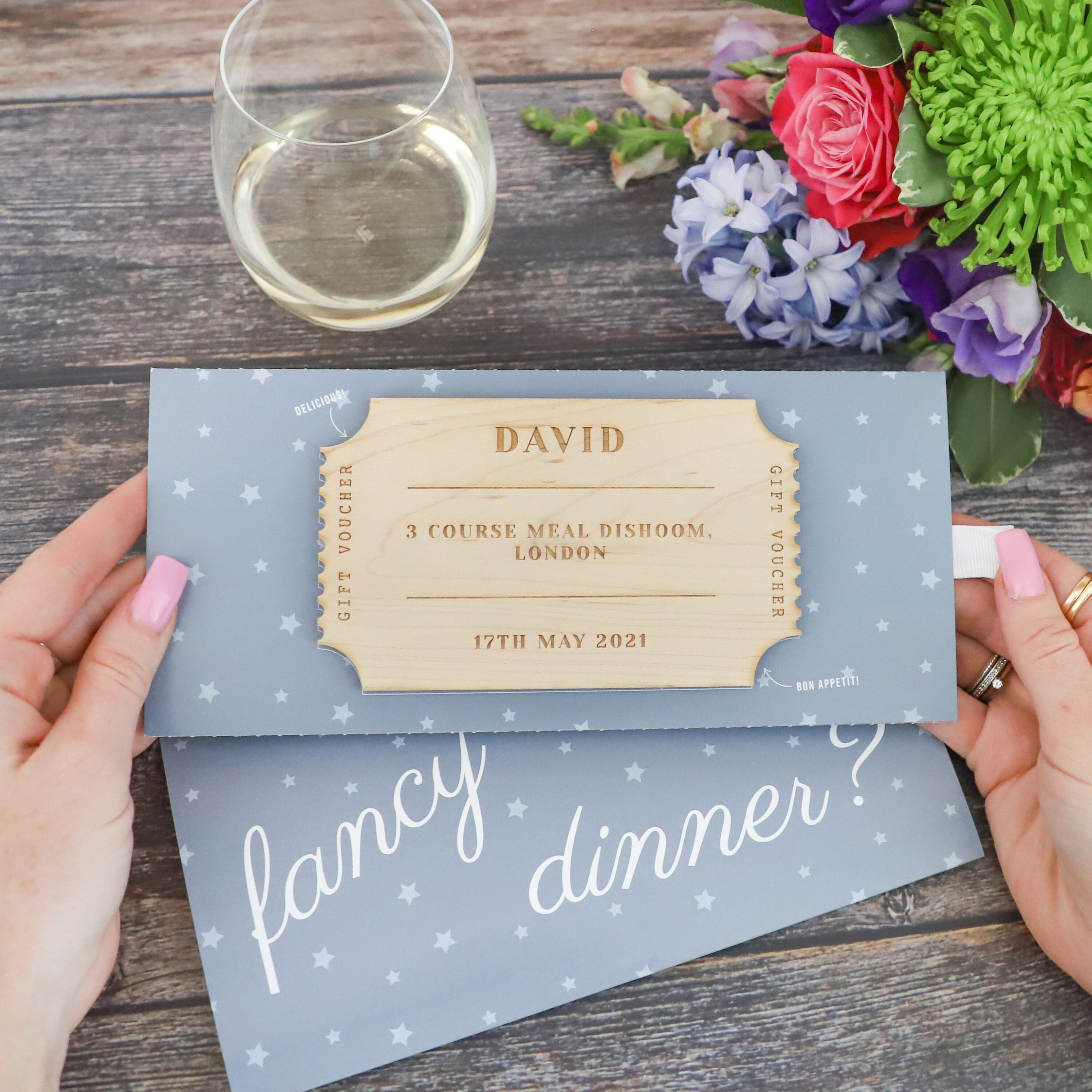 Personalised Dinner Out Voucher And Envelope | Etsy
