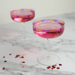 Love Heart Printed Set Of Two Cocktail Glasses image 2