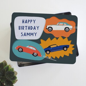Personalised Car Birthday Gift Box Tin