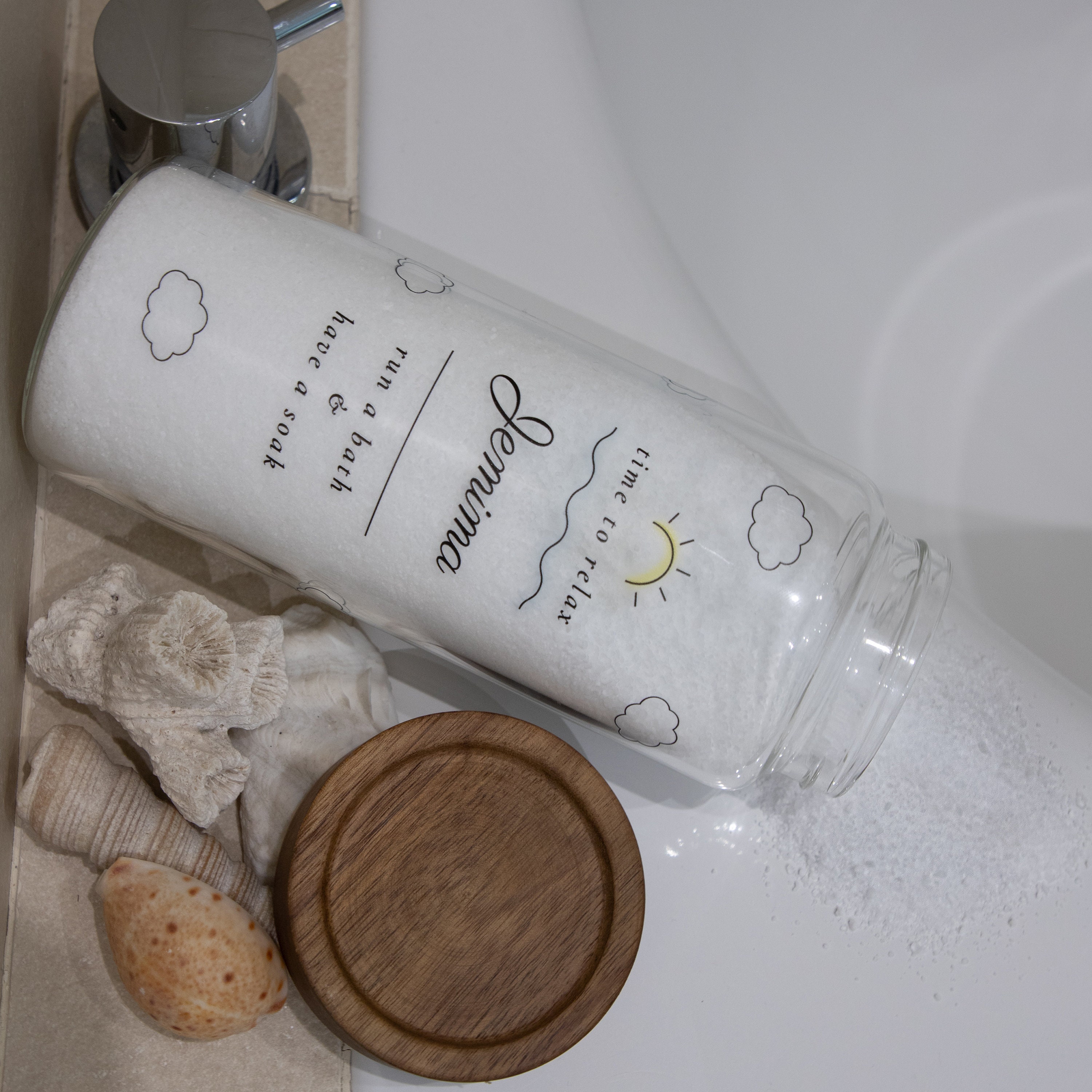 Personalised Bath Salts Glass Storage Jar Etsy