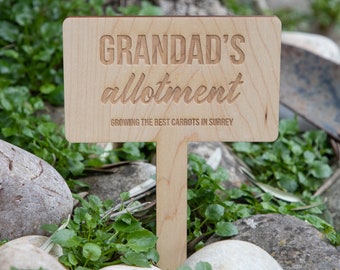 Personalised Solid Cherry Wood Allotment Sign