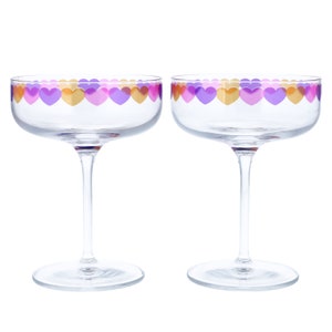 Love Heart Printed Set Of Two Cocktail Glasses image 4