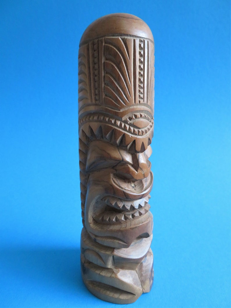 Vintage Tiki Carving tiki man wooden carving tikies wood Etsy