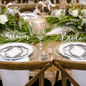 Decoración de mesa de boda para novios/Decoración de mesa para fiesta nupcial/Tarjeta de lugar de boda/Decoración elegante para bodas/Decoración para novios