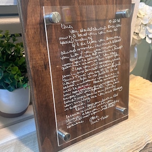 Signo de madera 3D escrito a mano/ Regalo de Navidad /Notas de amor /Regalo del Día de las Madres/Regalo de cumpleaños/Regalo personalizado/Recuerdo conmemorativo/Regalo del Día del Padre