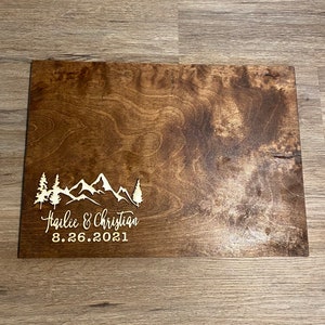 Mountain Guest Book Alternative Wood Sign | 3D Guest Book | Wedding Guestbook Sign | Wedding Guest Book Alternative | Rustic wedding