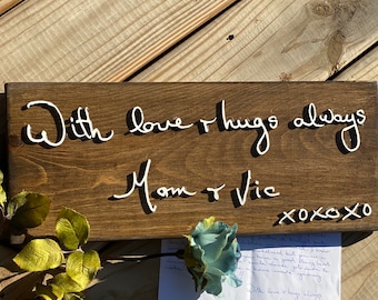 Custom Mothers day gift | Fathers day gift | Personalized Handwritten Acrylic Sign| Keepsake Gift|memorial gift | hand written wood sign