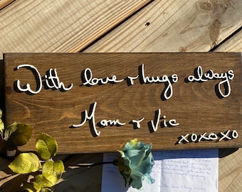 Custom Handwritten 3D wood sign|Personalized  gift| Memorial keepsake| Hand writing sign|Christmas gift| Mothers day gift