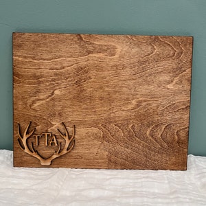 Placa de chá de bebê | Design de chifre | Decoração de chá de bebê | Decoração rústica | Placa de madeira 3D | Livro de visitas alternativo