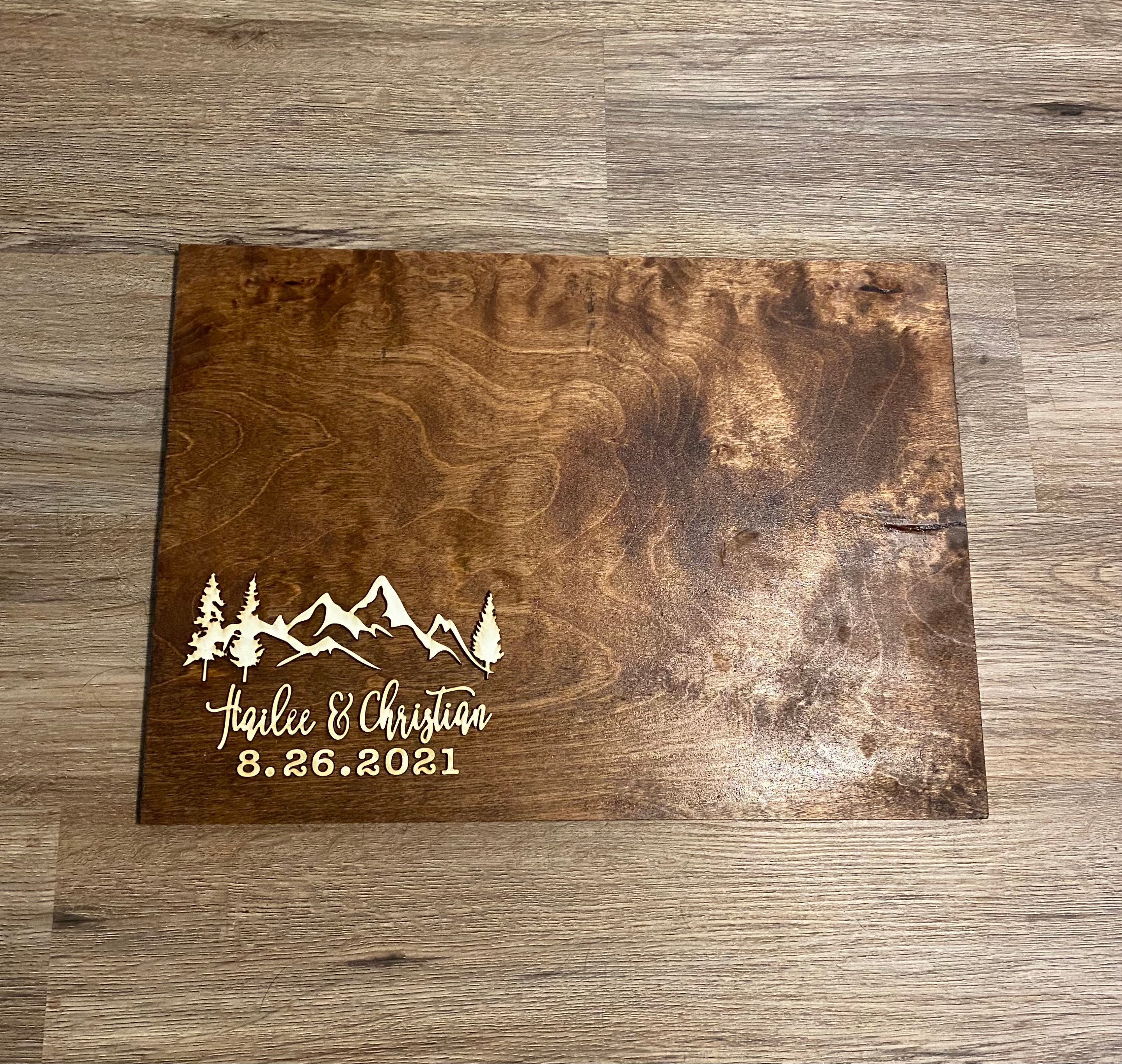 Rustic Mountain Wedding Guest Book Alternative: 3D Wood Sign