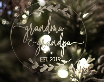 Personalized Pregnancy Announcement Ornament: New Grandparents Gift