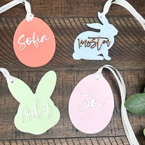 Easter Basket Tags | Personalized Easter Tag | Easter Name Tags | Bunny Name Tag | Acrylic Easter Tag | Custom Easter Tags  | Egg Basket Tag