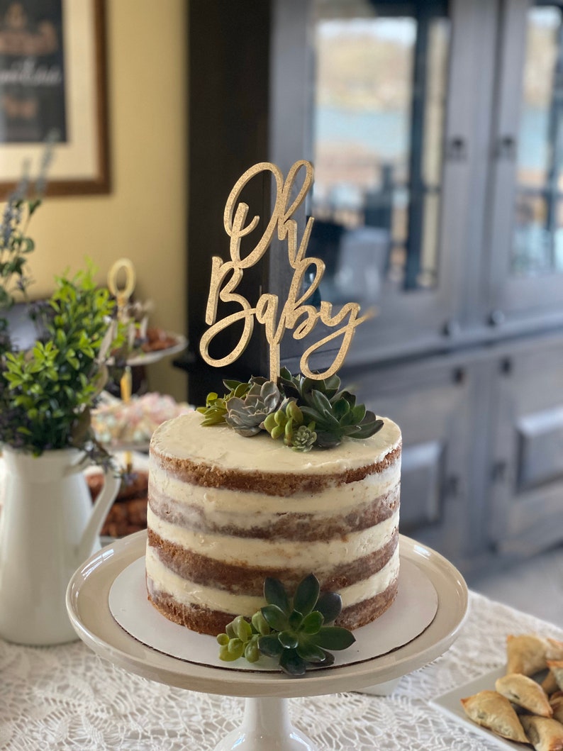 naked cake oh baby cake topper for baby shower