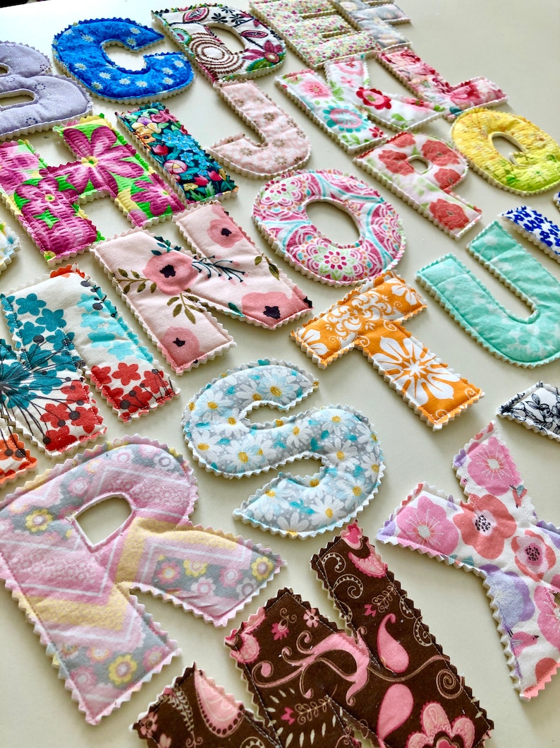FlowerPrintLettersFabricAlphabetLearningToysEducationalPlu image 6
