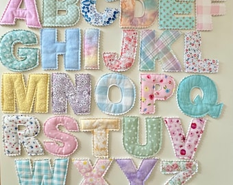 Fabric Alphabet Learning Set: Quilted Pastel ABCs