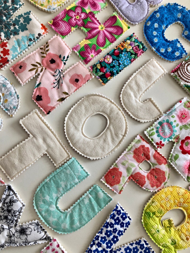 FlowerPrintLettersFabricAlphabetLearningToysEducationalPlu image 8
