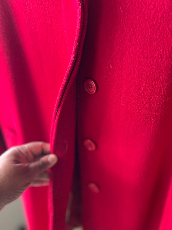 70s Luba Burgundy Wool Coat - Button Down - image 7
