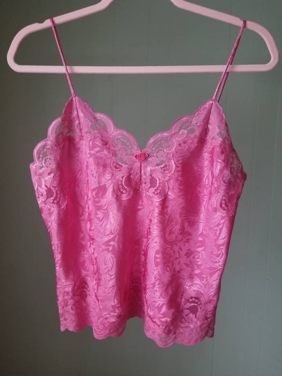 80s 90s Pink Lingerie Set - Lace Trim - Bubble Gu… - image 7