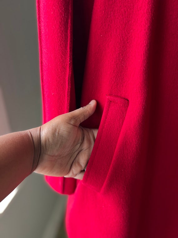 70s Luba Burgundy Wool Coat - Button Down - image 3