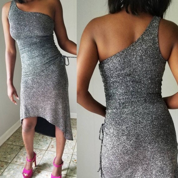 silver asymmetrical dress