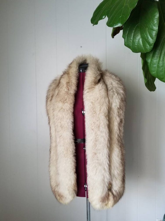 50s 60s Vintage Fur Shawl - Wedding Fur - velvet … - image 1