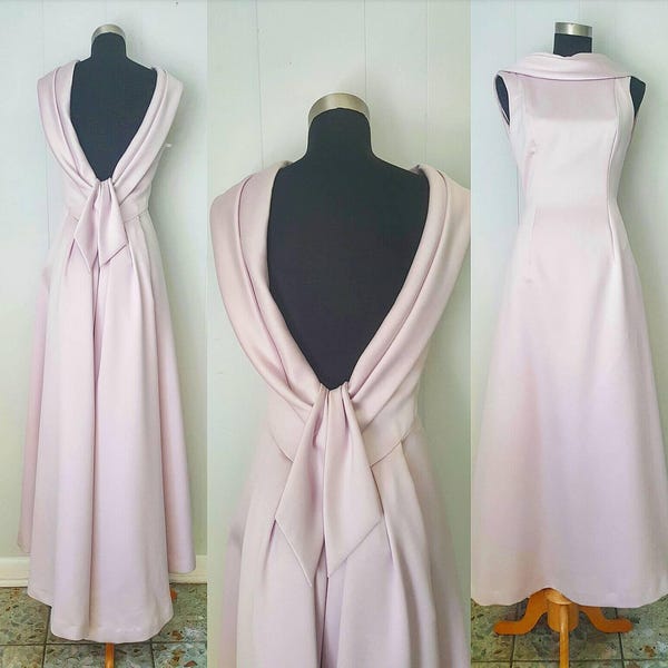 Victor Costa by Nahdree Light Lavender Satin Gown | Labeled Size 4