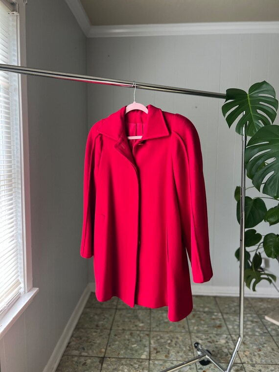 70s Luba Burgundy Wool Coat - Button Down - image 9