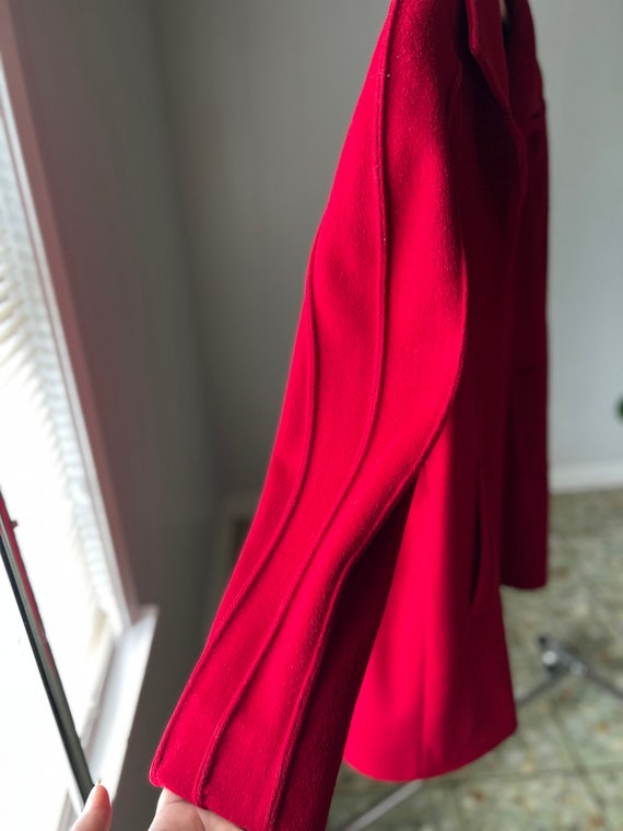 70s Luba Burgundy Wool Coat - Button Down - image 4