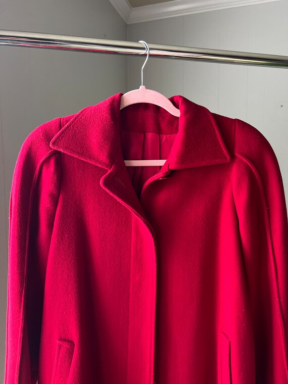 70s Luba Burgundy Wool Coat - Button Down - image 2