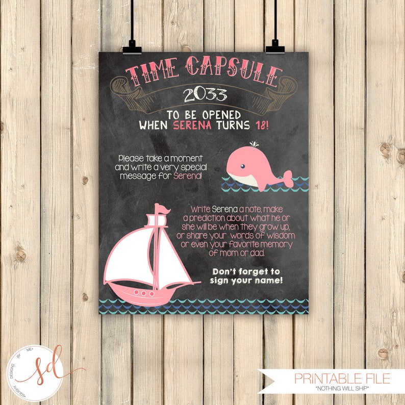 First 1st Birthday Keepsake Baby Shower Decor Ahoy Its A Boy Crab Kraken Digital Boy Nautical Time Capsule Sign Squid Gone Fishing