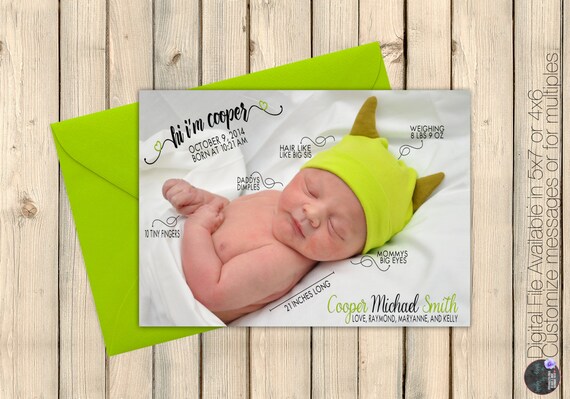 Baby Birth Announcement New Baby Introducing Baby Girl New Etsy
