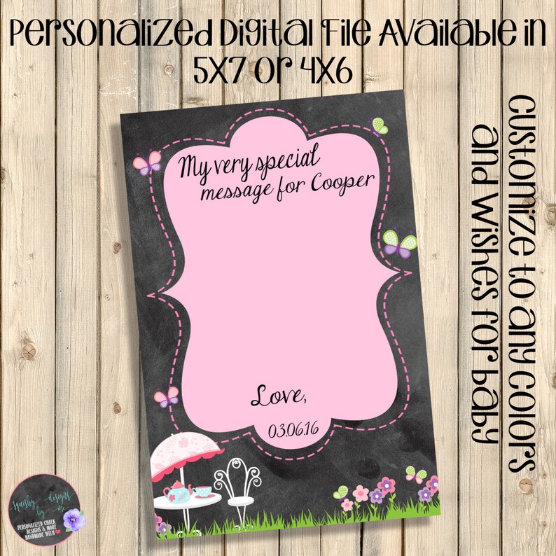 Tea Party Time Capsule Message Card Baby Shower Brunch Etsy Tea Party Time Capsule Message Card Baby Shower Brunch Etsy