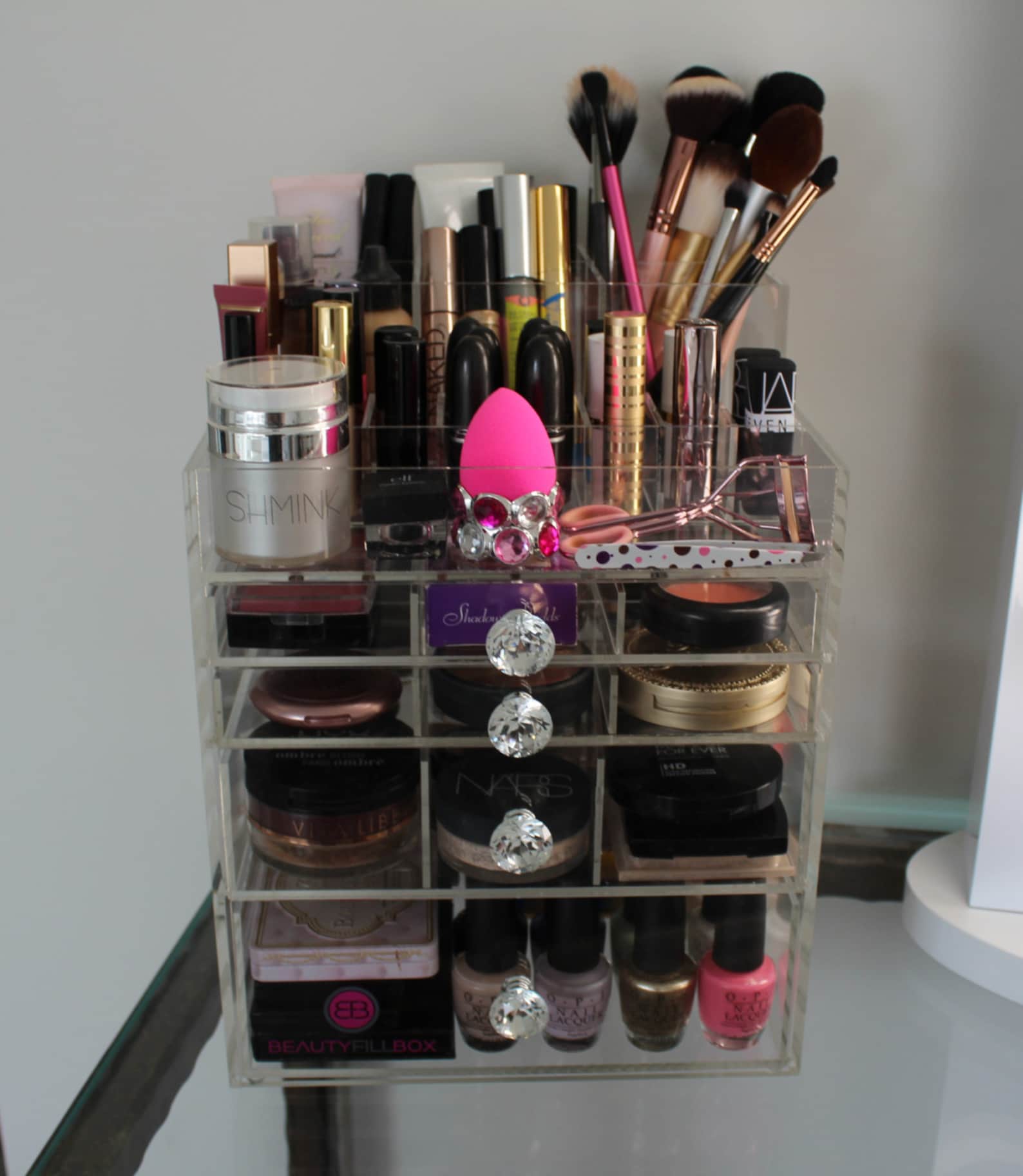 Clear Acrylic Makeup Organizer Glitzbox ALLINONE Brush Etsy