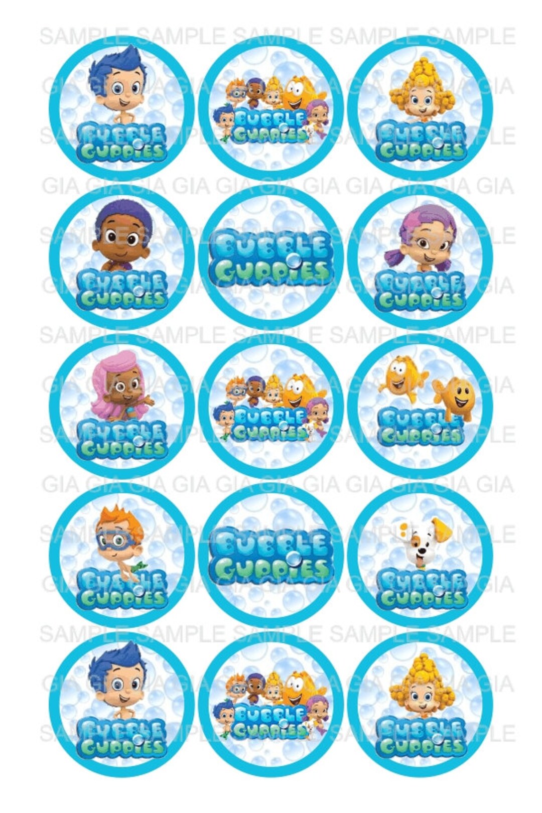 Bubble Guppies - 1 Inch Bottle Cap Images 4x6 Printable Bottlecap ...