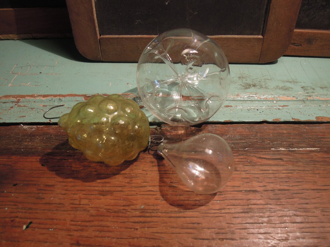 Vintage Christmas Ornaments / Antique Kugel Glass Ornaments / Etsy