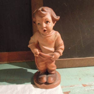 Vintage Anri Little Boy / Hand Carved Figurine / Collectible Anri / Made In Italy