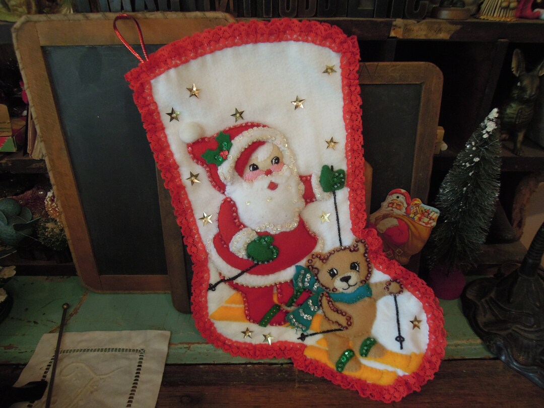 Vintage Felt Christmas Stockings 