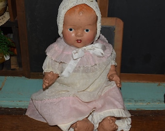 Vintage Composite Doll / Antique 1940's Composite Baby Doll