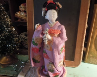 Vintage Geisha Doll / Japenese Dancer / Vintage Asian Doll / Collectible Doll