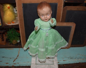 Vintage Composite Doll / Antique 1940's Composite Baby Doll