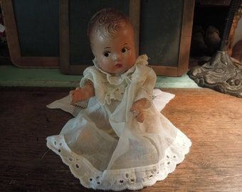 Vintage Baby Composite Doll / Antique Composite Doll / 1940's Baby Doll