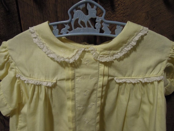 Vintage Yellow Baby Dress / Yellow Pleated Baby D… - image 2