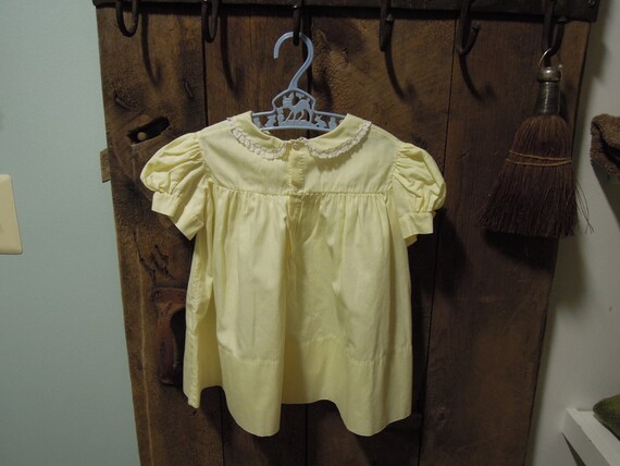 Vintage Yellow Baby Dress / Yellow Pleated Baby D… - image 4