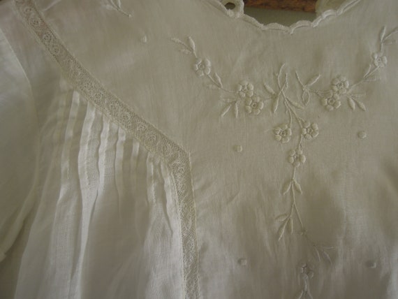 Antique Victorian Girls Dress / Edwardian Cotton … - image 3